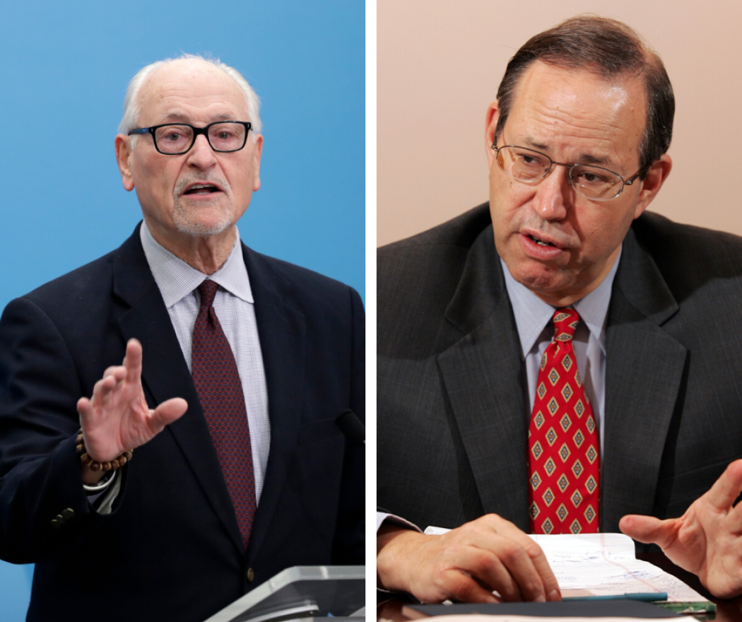 Dick Celeste in 2018 (left) and Bob Taft in 2006.